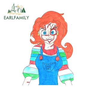 Earlfamily สติกเกอร์ กันน้ํา ลายอนิเมะ Girl Chucky 13 ซม. x 9 ซม. สําหรับติดตกแต่งกระจกรถยนต์ รถจักรยานยนต์