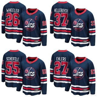 ใหม่ NHL เสื้อยืดแขนยาว พิมพ์ลาย Winnipeg Jets Jersey Wheeler Ehlers Scheifele Hellebuyck พลัสไซซ์