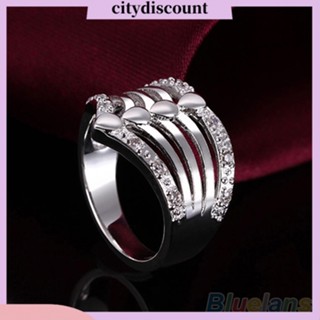 &lt;citydiscount&gt; แหวนแต่งงาน ชุบเงิน หลายชั้น สําหรับผู้ชาย และผู้หญิง