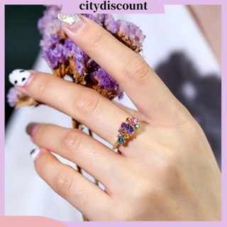 &lt;citydiscount&gt; จี้สร้อยคอ แหวนเปิด ชุบไฟฟ้า ประดับพลอยเทียม สไตล์วินเทจ สําหรับครบรอบ