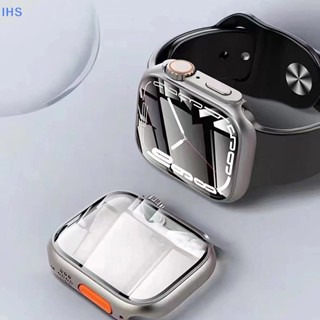 [IHS] เคสกันชนหน้า หลัง แบบแข็ง PC สําหรับ IOS Watch 44 มม. 45 มม. iwatch 8 7 6 5 4