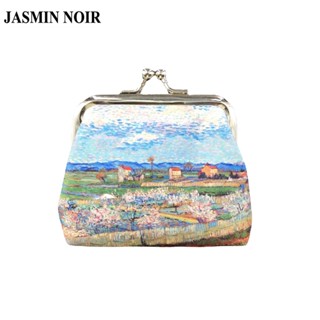 Jasmin NOIR กระเป๋าสตางค์ ใบสั้น หนัง PU พิมพ์ลายดอกไม้ แฟชั่นสตรี