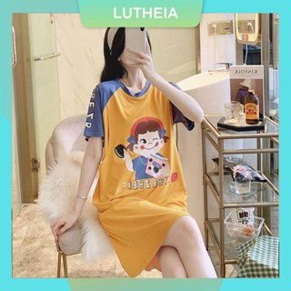 เสื้อให้นมลูก ชุดให้นมบุตรแฟชั่น ชุดนอนคนท้อง ชุดนอน ชุดเดรสยาว แขนสั้น แบบบาง พลัสไซซ์ แฟชั่นฤดูร้อน สําหรับให้นมบุตรหญิงหลังคลอดบุตร