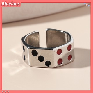 Bluelans แหวนอัลลอย แกะสลัก ปรับได้ สีเงิน เครื่องประดับ สําหรับทุกเพศ