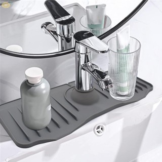 【VARSTR】Sink Draining Pad 36x13x2cm Silicone Kitchen Faucet Mat Bathroom Accessories