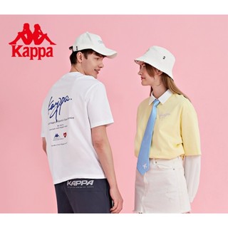 K Kappa Kappa เสื้อยืดลําลอง ผ้าฝ้าย แขนสั้น โอเวอร์ไซซ์ เหมาะกับฤดูร้อน สําหรับผู้ชาย ผู้หญิง K0CX2TD08D