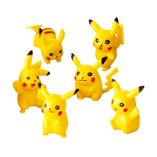 ตุ๊กตาฟิกเกอร์ Pokemon GO Pikachu ขนาดเล็ก 6 ซม. พร้อมฐานสีดํา 6 ชิ้น ต่อชุด