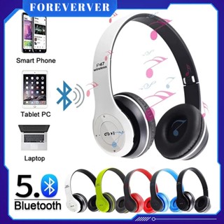 ชุดหูฟังบลูทูธไร้สายหูฟังสเตอริโอแบบพับได้ Mic Mp3 Fm Headphones Stereo Bluetooth Sports Gaming Headphones