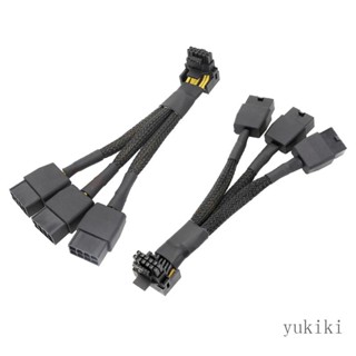 Kiki สายเคเบิลต่อขยาย PCIE5 0 16Pin มุมขวา 16Pin ตัวผู้ เป็น 3X8Pin ตัวเมีย PCIE5 0 12VHPWR 90 องศา