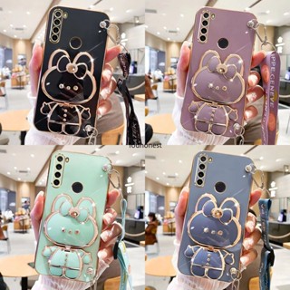 เคส Xiaomi Redmi Note 8 Pro เคส Redmi Note 9 Pro Max Casing Redmi Note 9S Case Redmi 9 Case Redmi 8 Case Redmi 9A Case Redmi 9i Case Cartoon Stand Vanity Mirror Case Bunny Rabbit Holder Crossbody Phone Strap Cover Cassing Cases Case KD โทรศัพท์มือถือ