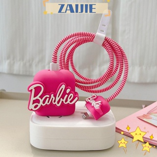 Zaijie24 Barbie เคสป้องกันสายชาร์จ 18 20W สีชมพู สําหรับตุ๊กตาบาร์บี้