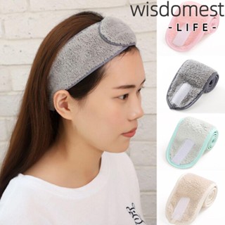 WISDOMEST ที่คาดผม ผ้าขนหนู แบบยืดหยุ่น สามารถปรับได้ สวยงาม แฟชั่นสําหรับผู้หญิง