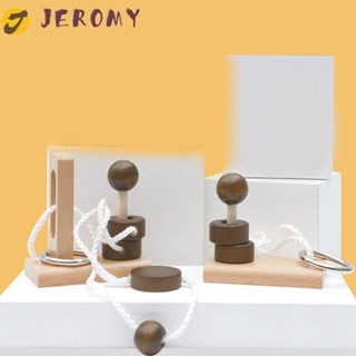 Jeromy ห่วงเชือกปริศนา 3D แบบไม้ ปลดล็อกอัจฉริยะ สร้างสรรค์ สําหรับเด็ก