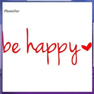 สติกเกอร์สะท้อนแสง ลายตัวอักษร Be Happy สําหรับติดตกแต่งรถยนต์