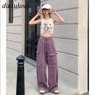 DaDulove💕 New American Ins High Street Multi-pocket Overalls Niche High Waist Wide Leg Pants Large Size Trousers