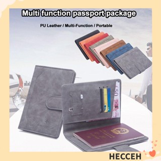 Hecceh RFID ปกหนัง PU ใส่หนังสือเดินทาง บัตรเครดิต แบบพกพา