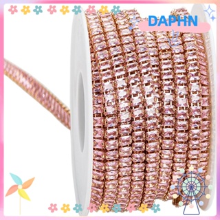 DAPHS สายโซ่คริสตัล สีชมพู สําหรับตกแต่งงานหัตถกรรม DIY