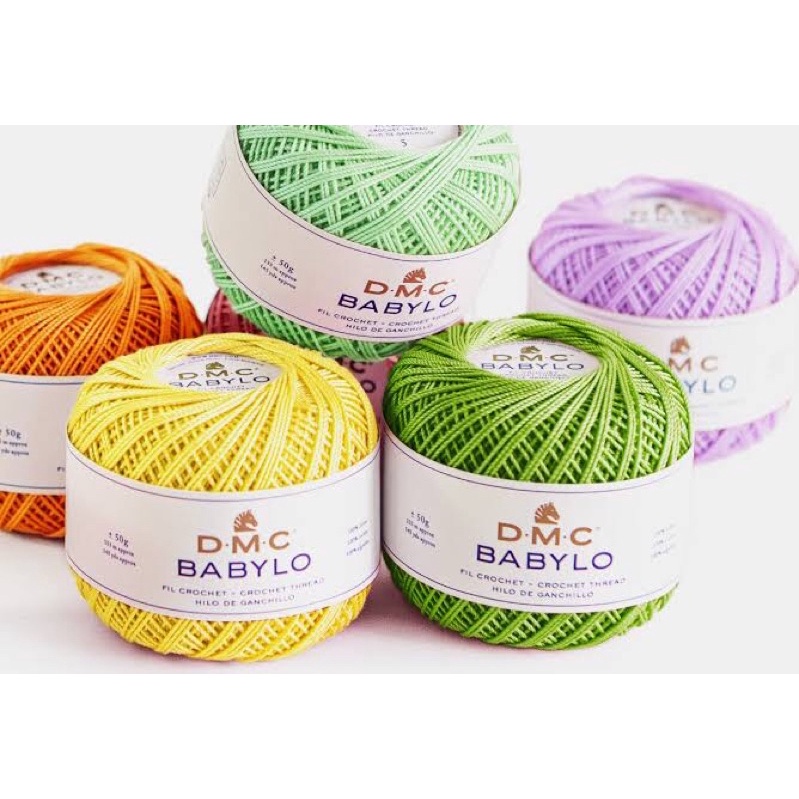 ไหมถัก DMC BABYLO เบอร์ 18 ด้ายคอตตอน 100% สีเงาสวย ถักนุ่มมือ ขนาด 50 กรัม พร้อมส่ง