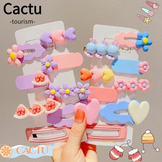 Cactu กิ๊บติดผม ด้านข้าง สีแคนดี้ น่ารัก แฟชั่น สําหรับผู้หญิง 8 ชิ้น