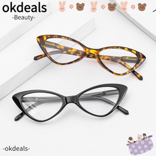 OKDEALS แว่นตาสายตายาว เลนส์ใส HD รูปตาแมว สําหรับผู้หญิง และผู้ชาย