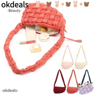 OKDEALS กระเป๋าสะพายไหล่ กระเป๋าถือลําลอง ขนาดใหญ่ จุของได้เยอะ ลายก้อนเมฆ สําหรับสตรี