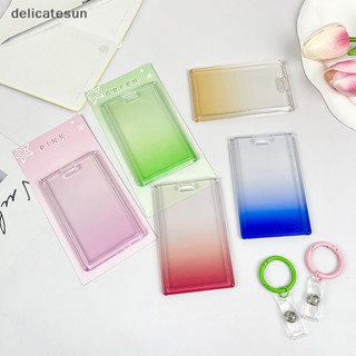 Delicatesun เคสอะคริลิคใส ลาย Kpop ไล่โทนสี 3 นิ้ว สําหรับใส่บัตรนักเรียน DIY