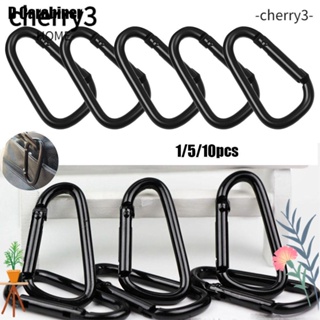 Cherry3 ใหม่ คาราบิเนอร์ โลหะผสมอลูมิเนียม สีดํา สําหรับปีนเขา 1 5 10 ชิ้น