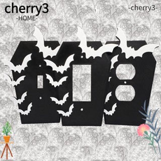 Cherry3 ฝาครอบสวิตช์ไฟ อะคริลิค รูปค้างคาว สีดํา สไตล์โกธิค อุปกรณ์เสริม สําหรับปาร์ตี้