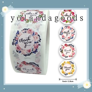 ☆YOLA☆ 500Pcs Wedding Decor Thank You Stickers Party Supplies Sealing Craft Self Adhesive Gift Packaging DIY Crafts Happy Mail Sticker roll Package Label Round label Gift Paper Sticker