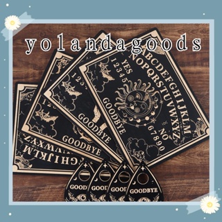 ☆YOLA☆ Family Gatherings Games Supplies Pendulum Dowsing Divination Board Set Handmade Coasters Black Wooden Spirit Board Wooden Carven Board Craft Pendant Pendulum for Divination Wall Art Home Decor with Stars Sun and Moon Wall Sign