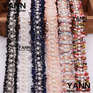 Yann1 ริบบิ้นผ้าไนล่อน ปักลายลูกไม้ 1 หลา สําหรับตกแต่งเสื้อผ้า งานฝีมือ DIY