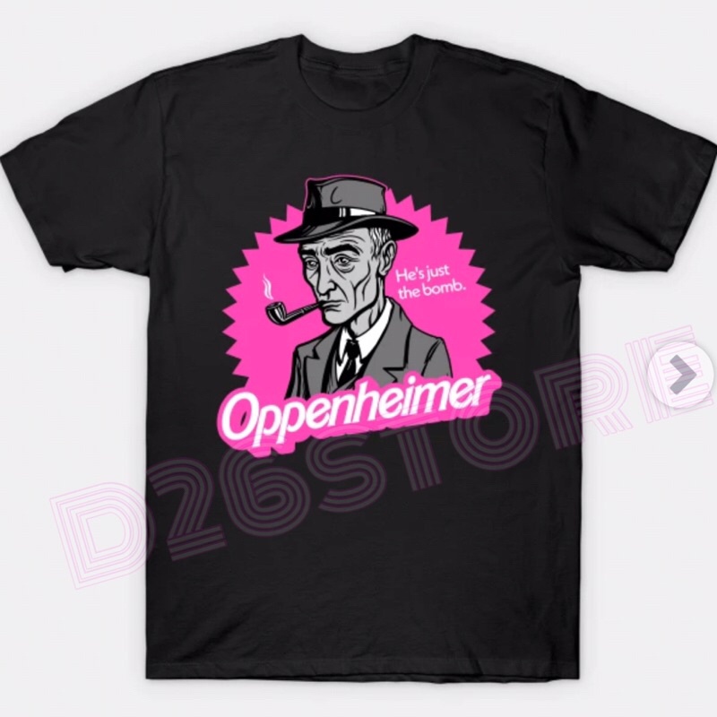 【2023】Oppenheimer x Barbie Film Oppenheimer He's just the bomb Christopher Nolan Movie Tshirt Unisex