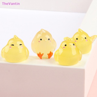 Thevantin ตุ๊กตาไก่เรืองแสงในที่มืด ขนาดเล็ก สําหรับตกแต่งบ้านตุ๊กตา 2 ชิ้น