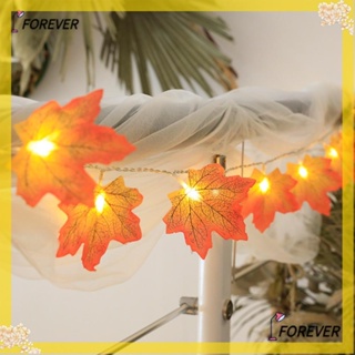 Forever สายไฟหิ่งห้อย LED รูปใบเมเปิ้ล 10 20 ดวง ใช้แบตเตอรี่ สําหรับตกแต่งต้นไม้ วันวาเลนไทน์