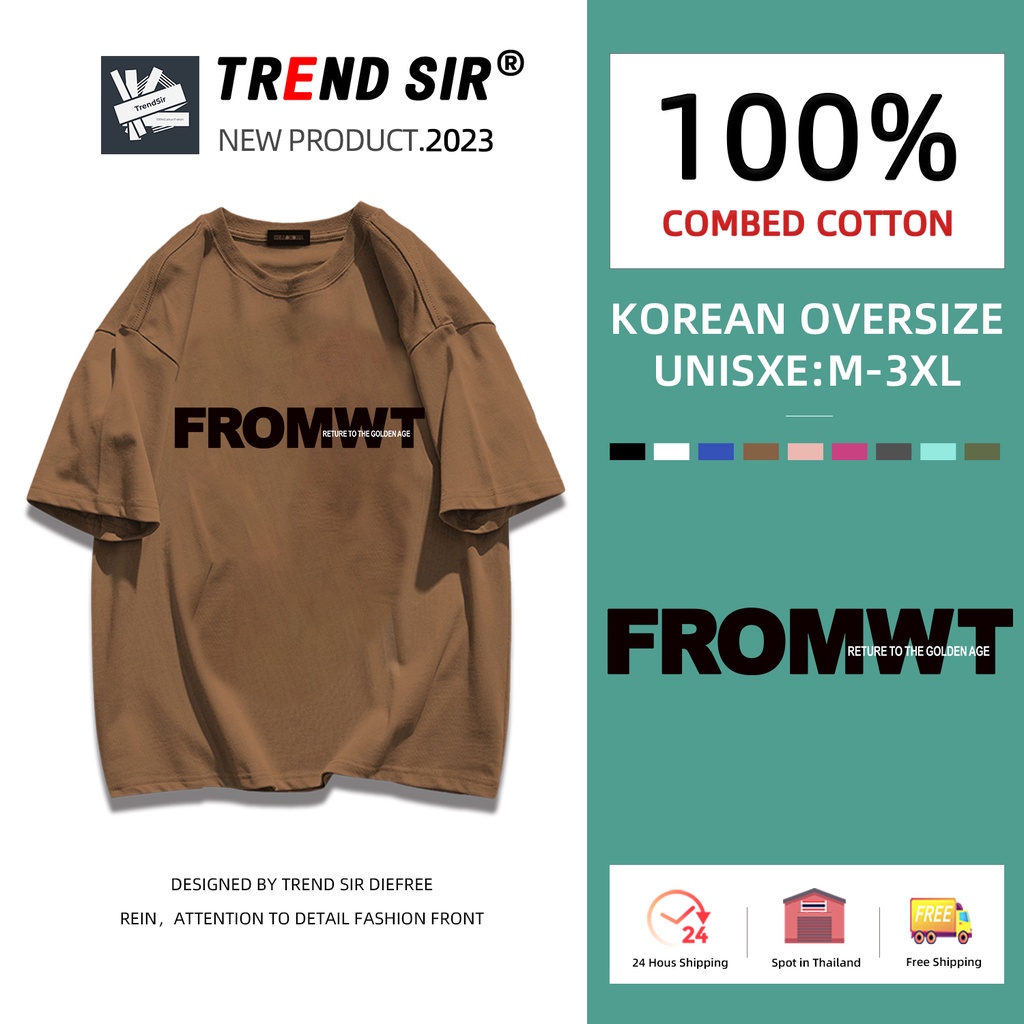 TrendSir NEW เสื้อยืดเกาหลี สำหรับชายและหญิง เครื่องแต่งกายทํางานขนส่งในหน้าร้อ มี7สี M-3XL