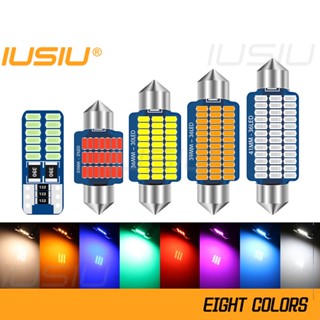 Iusiu ใหม่ หลอดไฟเลี้ยว T10 LED 31 มม. 36 มม. 39 มม. 41 มม. 28 มม. 3014 24SMD โคมไฟติดเพดานรถยนต์ สําหรับติดเพดานรถยนต์ รถจักรยานยนต์