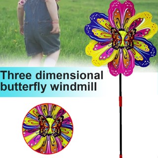 2pcs Butterfly Flower Windmill Colourful Wind Spinners Garden Yard Decoration