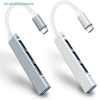 Seaf&gt; อะแดปเตอร์ฮับ USB C 3.0 Type 4 พอร์ต OTG สําหรับคอมพิวเตอร์