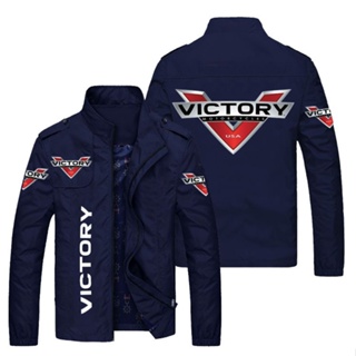 Victory LOGO Jacket Car Shop Customized Workwear Outdoor Driving Loose Thin Cardigan Stand Collar Windbreaker