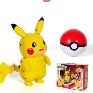 ของแท้ โมเดลฟิกเกอร์ Pokemon Pikachu Charizard Greninja Pocket Monster Pokeball ของเล่นสําหรับเด็ก [ZXL]