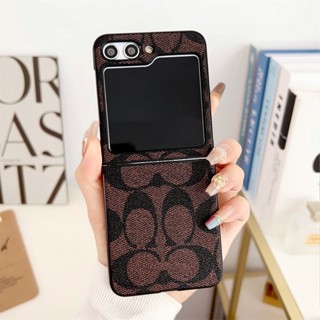 เคสโทรศัพท์มือถือหนัง PU ฝาพับ กันกระแทก หรูหรา สไตล์เรโทรคลาสสิก สําหรับ Samsung Galaxy Z Flip 3 4 5 5G Z Flip5