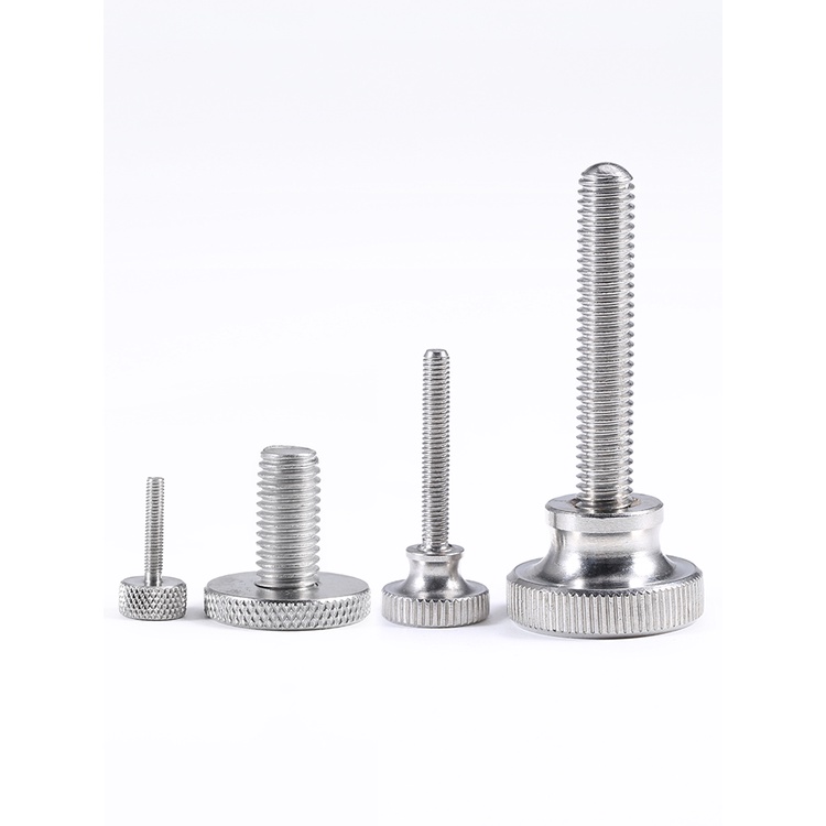 [M4 M5] 304 สแตนเลสหัวสูงหัวแบน Knurled มือขันสกรูเกลียวรอบมือบิดสกรูขั้นตอน
