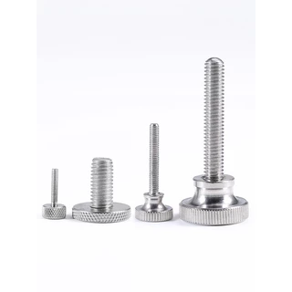 [M6 M8] 304 สแตนเลสขนาดใหญ่หัวแบนกลมมือบิดขั้นตอนสกรูหัวสูง knurled มือบิดสกรูเกลียว