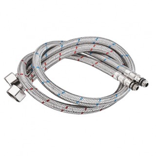 Facuet Hose Silver Stainless Steel 1/2” BSP 2pcs 60/80cm Bathroom Fitting