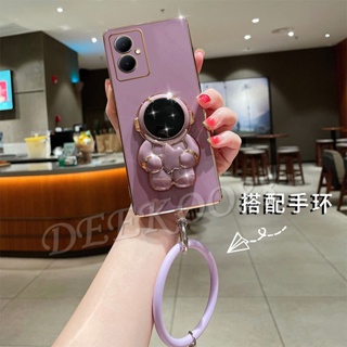 เคสโทรศัพท์มือถือ แบบนิ่ม ลายนักบินอวกาศ 3D พร้อมสายคล้องมือ สําหรับ VIVOY78 VIVOY27 VIVOY02T VIVO Y78 Y27 Y02T 5G 4G