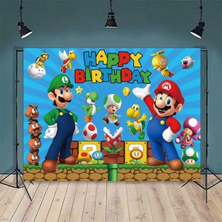 Super Mario Birthday backdrop banner party decoration photo photography background cloth