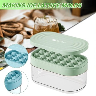 24 Grids Ice Cube Tray with Lid and Bin Silicone Ice Cube Mold Maker for Freezer