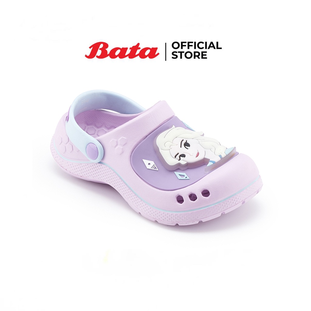Bata บาจา Bubble Gummers รองเท้าแตะรัดส้น สีสันสดใส น่ารัก ลายเจ้าหญิงโฟเซ่นส์ สำหรับเด็กผู้หญิง สีม่วงอ่อน 3519919