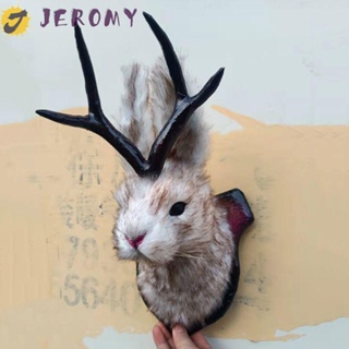 Jeromy รูปปั้นเขากวาง กระต่าย ขนสัตว์เทียม เรซิน 3D สําหรับตกแต่งบ้าน ห้องนั่งเล่น