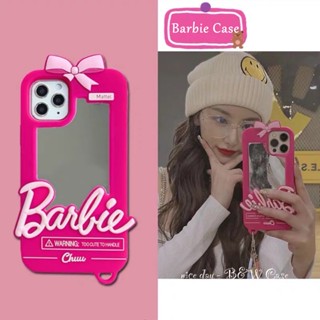 เคสโทรศัพท์มือถือซิลิโคน ลายบาร์บี้น่ารัก สีชมพู สําหรับ IPhone 14 13 12 11 Pro Max IX XS Max XR I7 I8 I6 I6s Plus